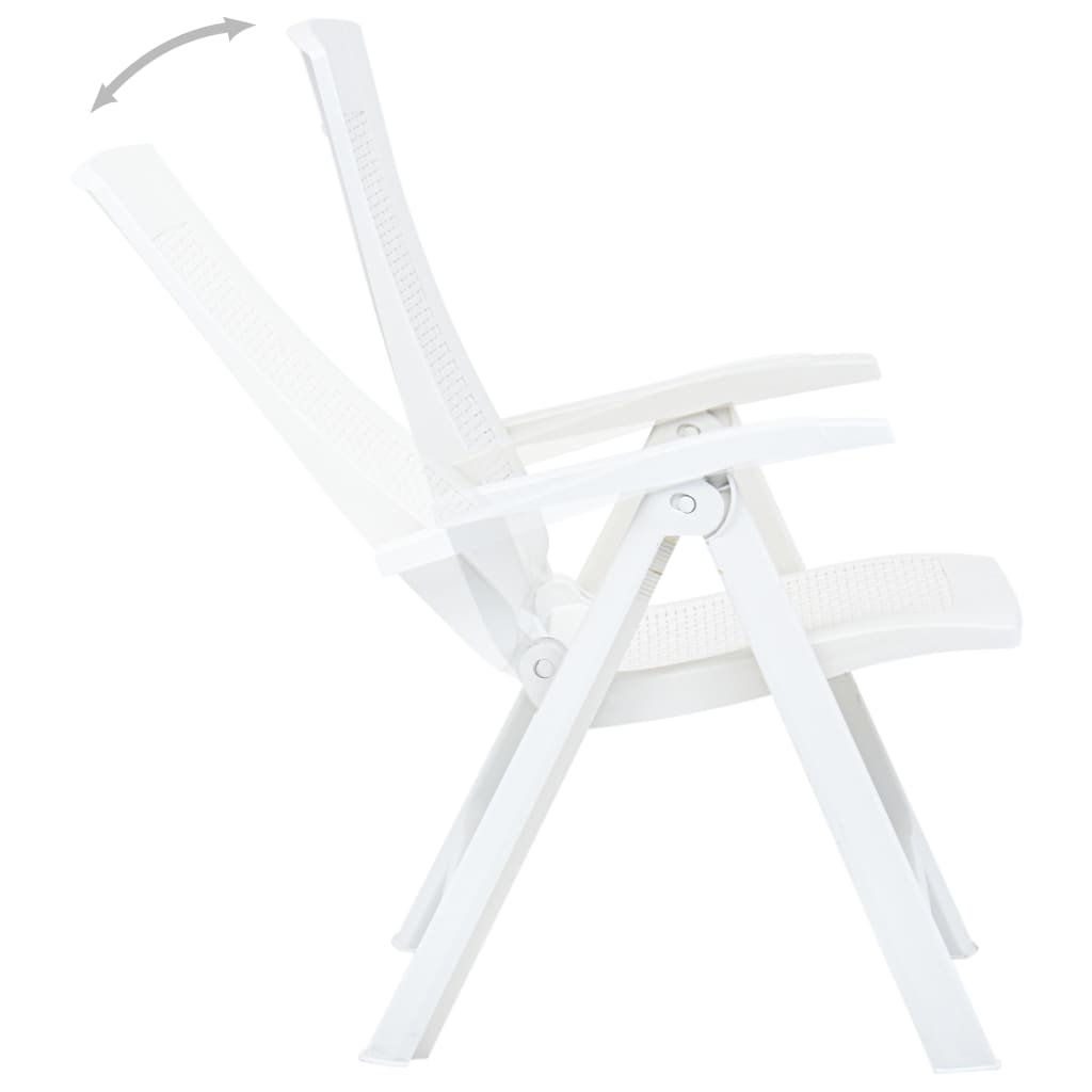 Verstellbare Gartenstühle 2 Stk. Kunststoff Weiss